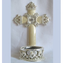Cross with tea light candle holder